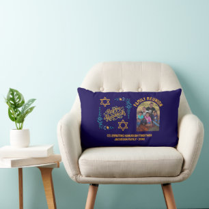 HAPPY HANUKKAH Chanukah Custom Photo  Lumbar Pillow