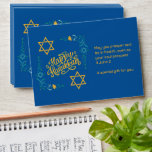 HAPPY HANUKKAH Chanukah Gelt Envelope<br><div class="desc">Stylish HAPPY HANUKKAH Chanukah Gelt envelope, with CUSTOMIZABLE TEXT, especially designed with the Star of David, corner embroidery and descriptive typography. Main colour is tekhelet blue. The text on the right hand side is CUSTOMIZABLE so you can add your personalized message, eg. your name or organization's name. This Hanukkah gelt...</div>
