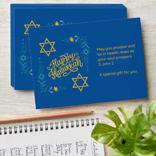 HAPPY HANUKKAH Chanukah Gelt Envelope (Stacked)
