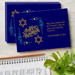 HAPPY HANUKKAH Chanukah Gelt Envelope<br><div class="desc">Stylish HAPPY HANUKKAH Chanukah Gelt envelope, with CUSTOMIZABLE TEXT, especially designed with the Star of David, corner embroidery and descriptive typography. The text on the right hand side is CUSTOMIZABLE so you can add your personalized message, eg. your name or organization's name. This Hanukkah gelt envelope would be a great...</div>