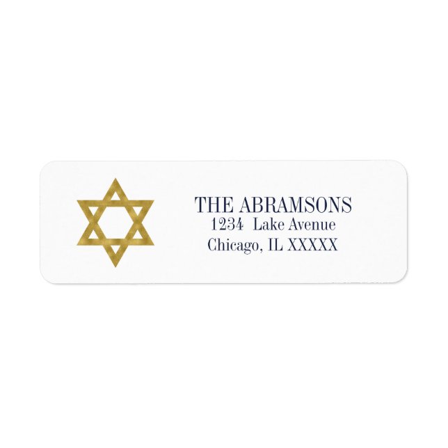 Happy Hanukkah Chanukah Holiday Address Labels (Front)