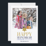 Happy Hanukkah Chanukah Holiday Photo Card<br><div class="desc">Faux simulated gold foil design is incorporated in this design. Personalize the custom text above. You can find additional coordinating items in our "Happy Hanukkah Chanukah" collection.</div>