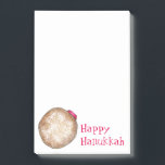 Happy Hanukkah Chanukah Jelly Doughnut Dougnut Foo Post-it Notes<br><div class="desc">Features an original marker illustration of a delicious jelly doughnut topped with powdered sugar. Perfect for Hanukkah!

Lots of additional illustrated post-it designs available. Don't see what you're looking for? Need help with customization? Contact Rebecca to have something designed just for you.</div>