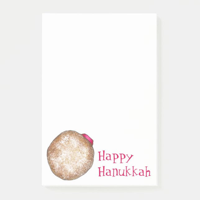 Happy Hanukkah Chanukah Jelly Doughnut Dougnut Foo Post-it Notes (Front)