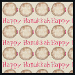 Happy Hanukkah Chanukah Jelly Doughnut Sufganiyah Fabric<br><div class="desc">Features an original marker illustration of a delicious jelly doughnut topped with powdered sugar. Perfect for Hanukkah!

This design is also available on other products. Don't see what you're looking for? Need help with customization? Contact Rebecca to have a fabric designed just for you.</div>