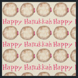 Happy Hanukkah Chanukah Jelly Doughnut Sufganiyah Fabric<br><div class="desc">Features an original marker illustration of a delicious jelly doughnut topped with powdered sugar. Perfect for Hanukkah!

This design is also available on other products. Don't see what you're looking for? Need help with customization? Contact Rebecca to have a fabric designed just for you.</div>