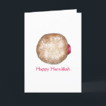 Happy Hanukkah Chanukah Jelly Doughnut Sufganiyot Holiday Card<br><div class="desc">Features an original illustration of a jelly doughnut topped with powdered sugar. Perfect for Hanukkah!

This Chanukah illustration is also available on other products. Don't see what you're looking for? Need help with customization? Contact Rebecca to have something designed just for you.</div>