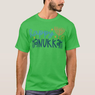 Happy Hanukkah Chanukah Menorah Jewish Holiday T-Shirt