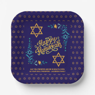 HAPPY HANUKKAH Chanukah Paper Plate