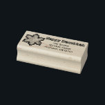 Happy Hanukkah Chanukah Snowflake Jewish Holiday Rubber Stamp<br><div class="desc">Rubber stamp features an original marker illustration of a fresh-baked snowflake cookie. Great for holiday mailing,  scrapbooking,  and crafting! Simply personalize with your information.</div>