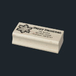 Happy Hanukkah Chanukah Snowflake Jewish Holiday Rubber Stamp<br><div class="desc">Rubber stamp features an original marker illustration of a fresh-baked snowflake cookie. Great for holiday mailing,  scrapbooking,  and crafting! Simply personalize with your information.</div>