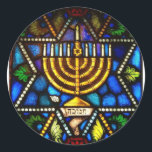 HAPPY HANUKKAH CLASSIC ROUND STICKER<br><div class="desc">PHOTO</div>