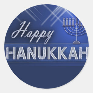 Happy Hanukkah Classic Round Sticker