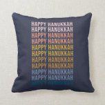 Happy Hanukkah Colourful Typgraphy Design Throw Pillow<br><div class="desc">Happy Hanukkah in Colourful Typography Graphic Design. Just click customize to change the background colour or add additional text. Contact me with any questions or requests.</div>