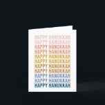Happy Hanukkah Colourful Word Art Design Holiday Card<br><div class="desc">Happy Hanukkah in Colourful Typography Graphic Design. Just click customize to change the background colour or add additional text.</div>