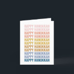 Happy Hanukkah Colourful Word Art Design Holiday Card<br><div class="desc">Happy Hanukkah in Colourful Typography Graphic Design. Just click customize to change the background colour or add additional text.</div>