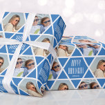 Happy Hanukkah Custom Name Photos Star Blue Wrapping Paper<br><div class="desc">Personalized wrapping paper is a great way to add a personal touch to your gift-giving! This stylish design features a seamless star pattern, showcasing two of your favourite photos along with the name of the recipient. The 'Happy Hanukkah' message can also be customized or tailored to suit different occasions. This...</div>