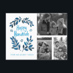 Happy Hanukkah CUSTOM PHOTOS Holiday Card<br><div class="desc">Hope you like this holiday design. Add your own photos and text to the front by clicking "Personalize this template". Be sure to arrange your photos under the "group" which creates the white border. Everything is adjustable. Add text to the back too and change the background colours. Check my shop...</div>