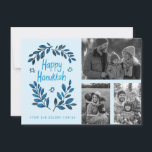 Happy Hanukkah CUSTOM PHOTOS Holiday Card<br><div class="desc">Hope you like this holiday design. Add your own photos and text to the front by clicking "Personalize this template". Be sure to arrange your photos under the "group" which creates the white border. Everything is adjustable. Add text to the back too and change the background colours. Check my shop...</div>