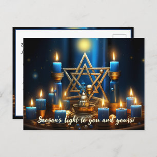 🕎 Happy Hanukkah, custom text Holiday Postcard