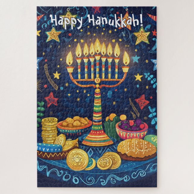 Happy Hanukkah custom text Jigsaw Puzzle (Vertical)