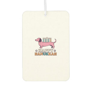 Happy Hanukkah Dachshund Menorah Dog Shirt Design_ Air Freshener