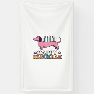 Happy Hanukkah Dachshund Menorah Dog Shirt Design_ Banner
