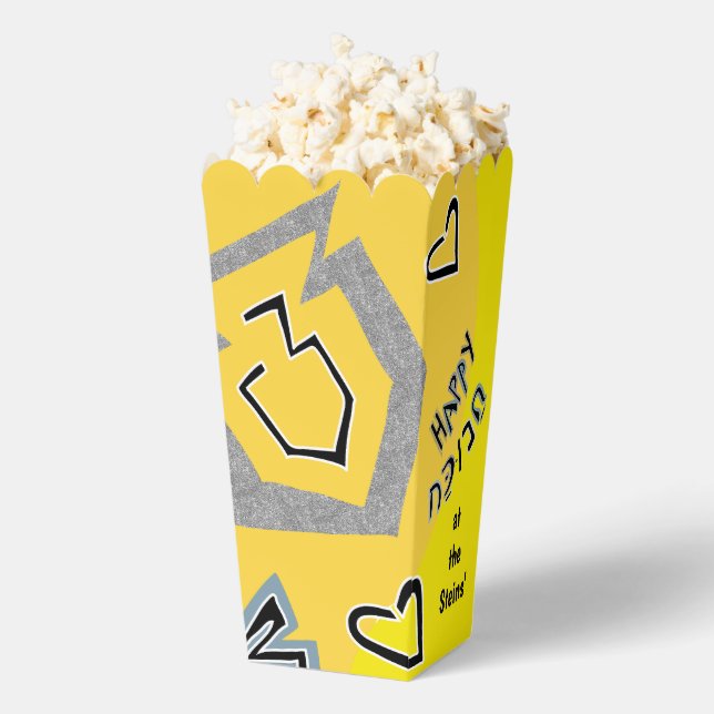Happy Hanukkah Dancing Dreidels Favor Box (Popped)
