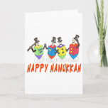 Happy Hanukkah Dancing Dreidels Holiday Card<br><div class="desc">What a great Chanukah gift with these dancing dreidels wishing all to Happy Hanukkah.</div>