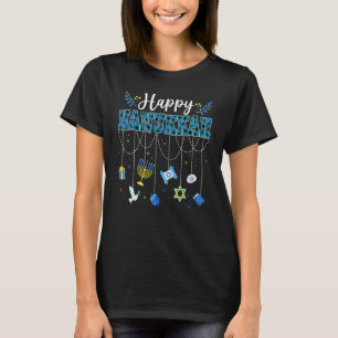 Happy Hanukkah Decorations Dreidel Menorah Chanuka T-Shirt