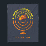 Happy Hanukkah Eight Nights of Celebration Fleece Blanket<br><div class="desc">Happy Hanukkah eight nights of celebration design you can personalize</div>