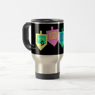Happy Hanukkah English Hebrew Travel Mug