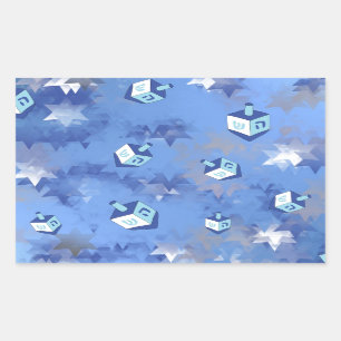 Happy Hanukkah Falling Star and Dreidels Sticker