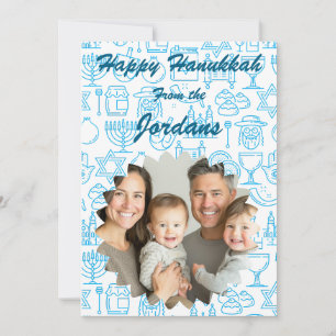 Happy Hanukkah family photo card personalize