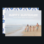 Happy Hanukkah Family Photo Star of David Pattern Holiday Card<br><div class="desc">Happy Hanukkah Family Photo Star of David Pattern Holiday Card</div>