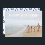 Happy Hanukkah Family Photo Star of David Pattern Holiday Card<br><div class="desc">Happy Hanukkah Family Photo Star of David Pattern Holiday Card</div>