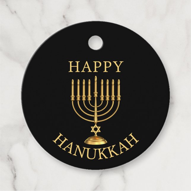Happy Hanukkah Favour Tags (Front)