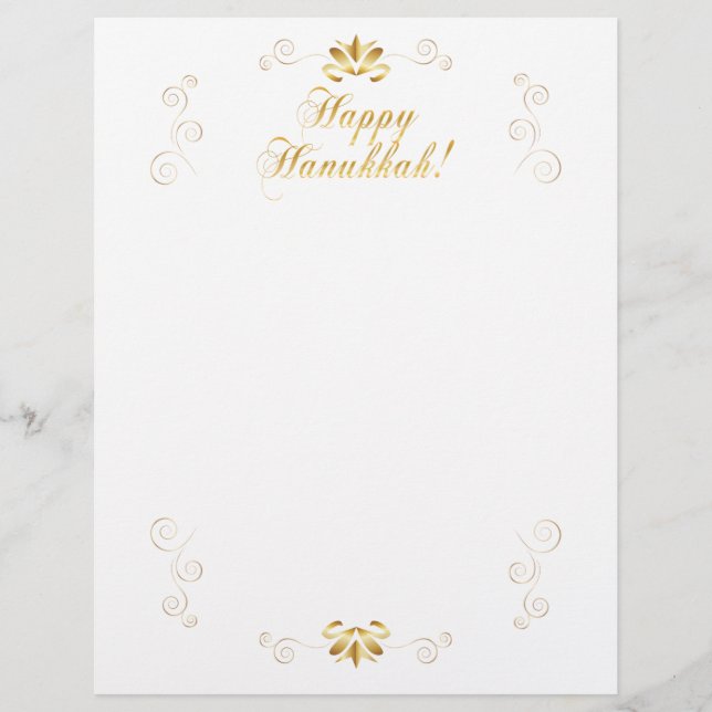 Happy Hanukkah Festival festive decoration Letterhead (Front)