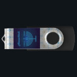 Happy Hanukkah Festival Menorah decoration USB Flash Drive<br><div class="desc">Happy Hanukkah Festival Menorah Navy Blue pattern decoration modern funny design beautiful gift,  Anniversary birthday 75th Israel,  Laptop,  USB Flash Drives. Hanukkah Jewish Holiday Trendy design,  blue neon lights illustration for Home,  Electronics,  Computer & Laptop,  USB Flash Drives</div>
