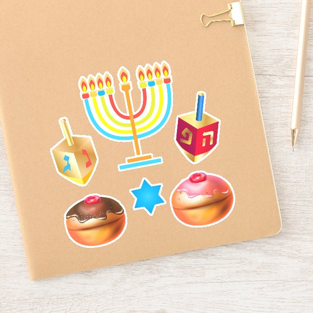Happy Hanukkah Festival Party Holiday Symbols (Notebook)