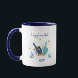 Happy Hanukkah Floral Dreidel Mug<br><div class="desc">Happy Hanukkah Floral Dreidel Mug. Personalize the custom text above. You can find additional coordinating items in our "Floral Hanukkah Menorah and Dreidel" collection.</div>