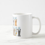 Happy Hanukkah for Cat Lover. Coffee Mug<br><div class="desc">Different coloured cartoon cats holding up pale blue cards that have letters on spelling out 'Happy Hanukkah'.</div>