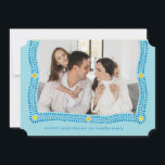 Happy Hanukkah Frame of Light Photo Holiday Card<br><div class="desc">A wreath of laurel leaves and abstract points of light frame your photo for a classic Hanukkah card. Don't forget to personalize this flat card with your names and personal message on the reverse.</div>
