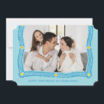 Happy Hanukkah Frame of Light Photo Holiday Card<br><div class="desc">A wreath of laurel leaves and abstract points of light frame your photo for a classic Hanukkah card. Don't forget to personalize this flat card with your names and personal message on the reverse.</div>