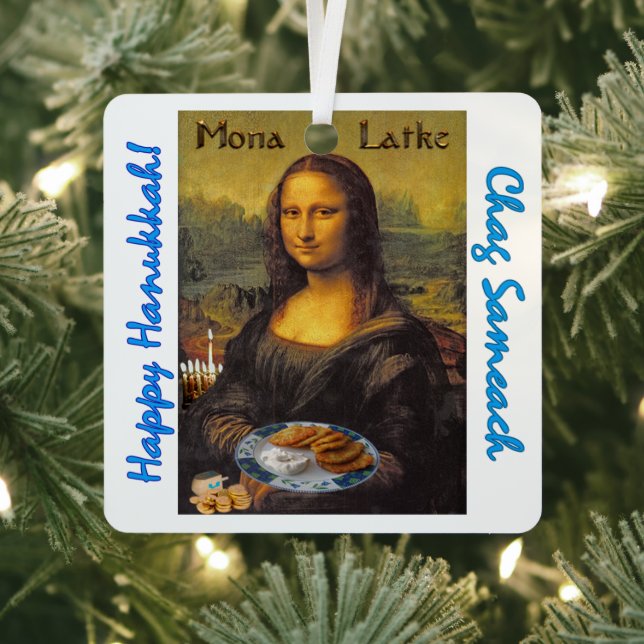 Happy Hanukkah from Mona Latke Metal Ornament (Insitu)