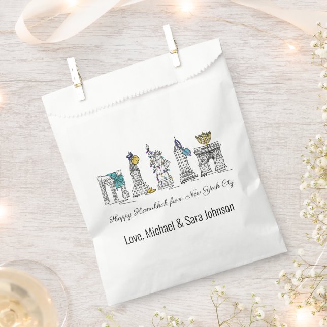Happy Hanukkah from New York City NYC Chanukah Favour Bag (Clipped)