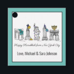 Happy Hanukkah from New York City NYC Chanukah Favour Tags<br><div class="desc">Design features an original marker illustration of New York City "dressed up" for the holiday season. Just personalize for a fun holiday gift or party favour. This design is also available on other products. Coordinating designs are also available. Don't see what you're looking for? Contact Rebecca to have something designed...</div>