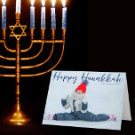 Happy Hanukkah Full Photo Modern Blue Script Holiday Card<br><div class="desc">Modern customizable Jewish full photo Hanukkah card with a winter photograph of your child or family with blue script overlay. Add another favourite Chanukah picture inside and customize your own Happy Hanukkah message of love and light inside.</div>