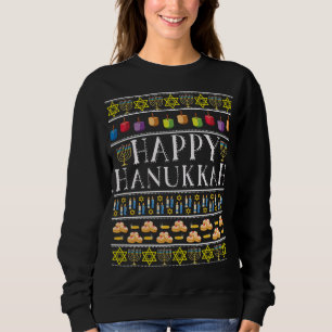 Happy Hanukkah Fun Festive Jewish Family Ugly Chri Sweatshirt