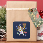 Happy Hanukkah ,funny  dabbing  unicorn Square Sticker<br><div class="desc">Happy Hanukkah , funny dabbing unicorn  stickers,  a Hanukkah gift for women and girls .this Hanukkah Jewish holiday celebration 2023.</div>
